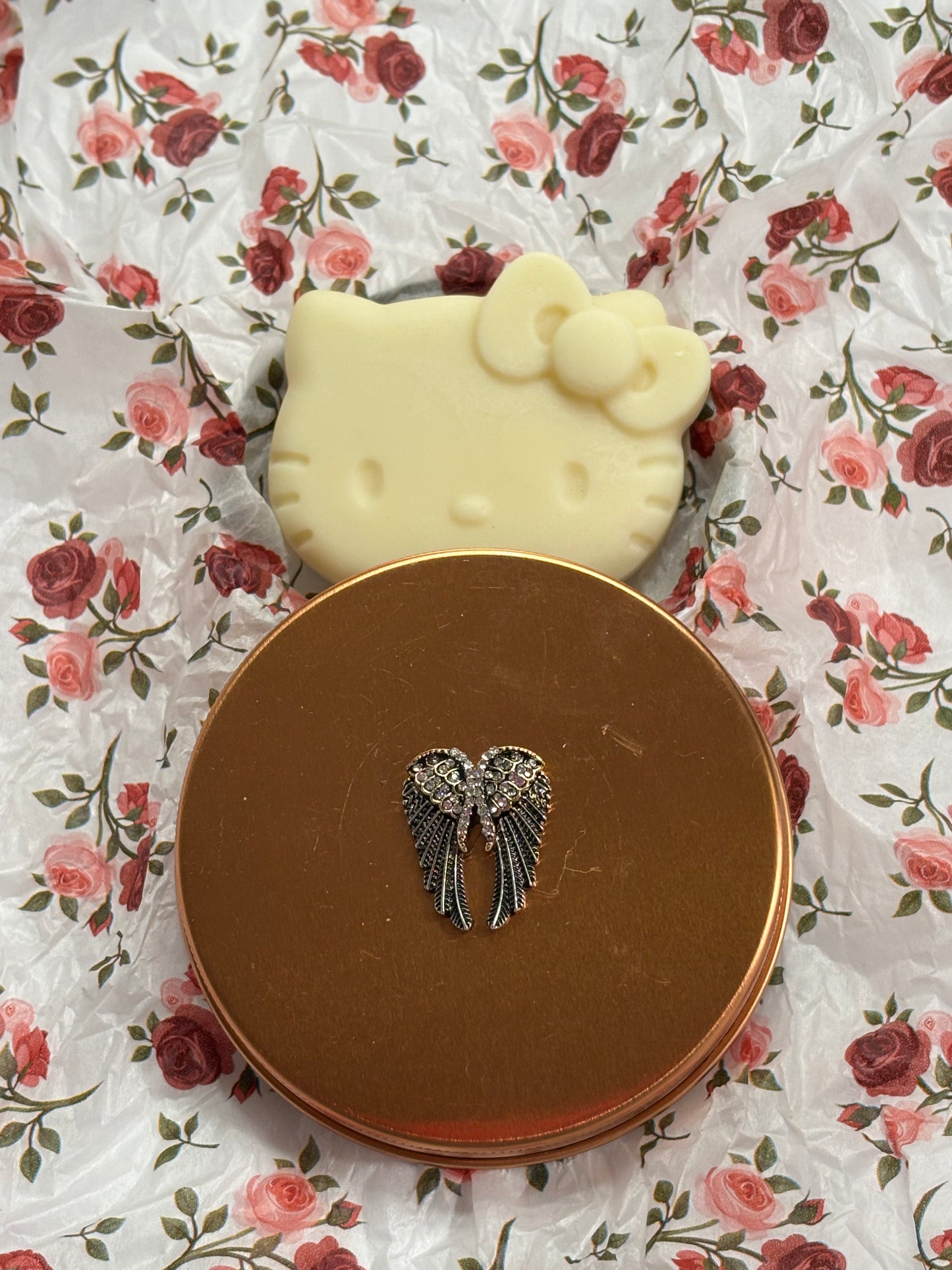 Hello Kitty Kokum Butter Lotion Bar in Rose Gold Decorative Tin Vegan Option