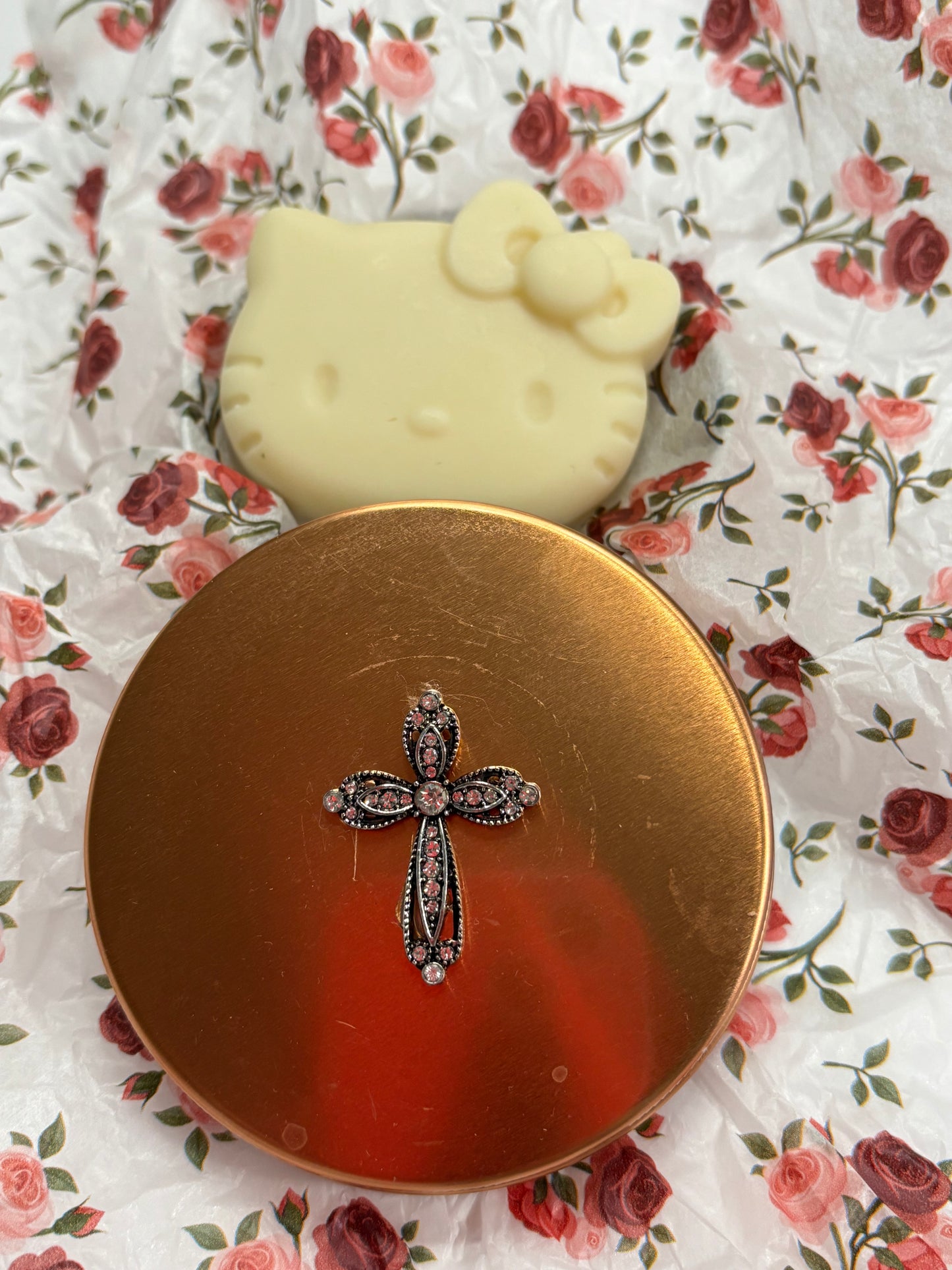 Hello Kitty Kokum Butter Lotion Bar in Rose Gold Decorative Tin Vegan Option