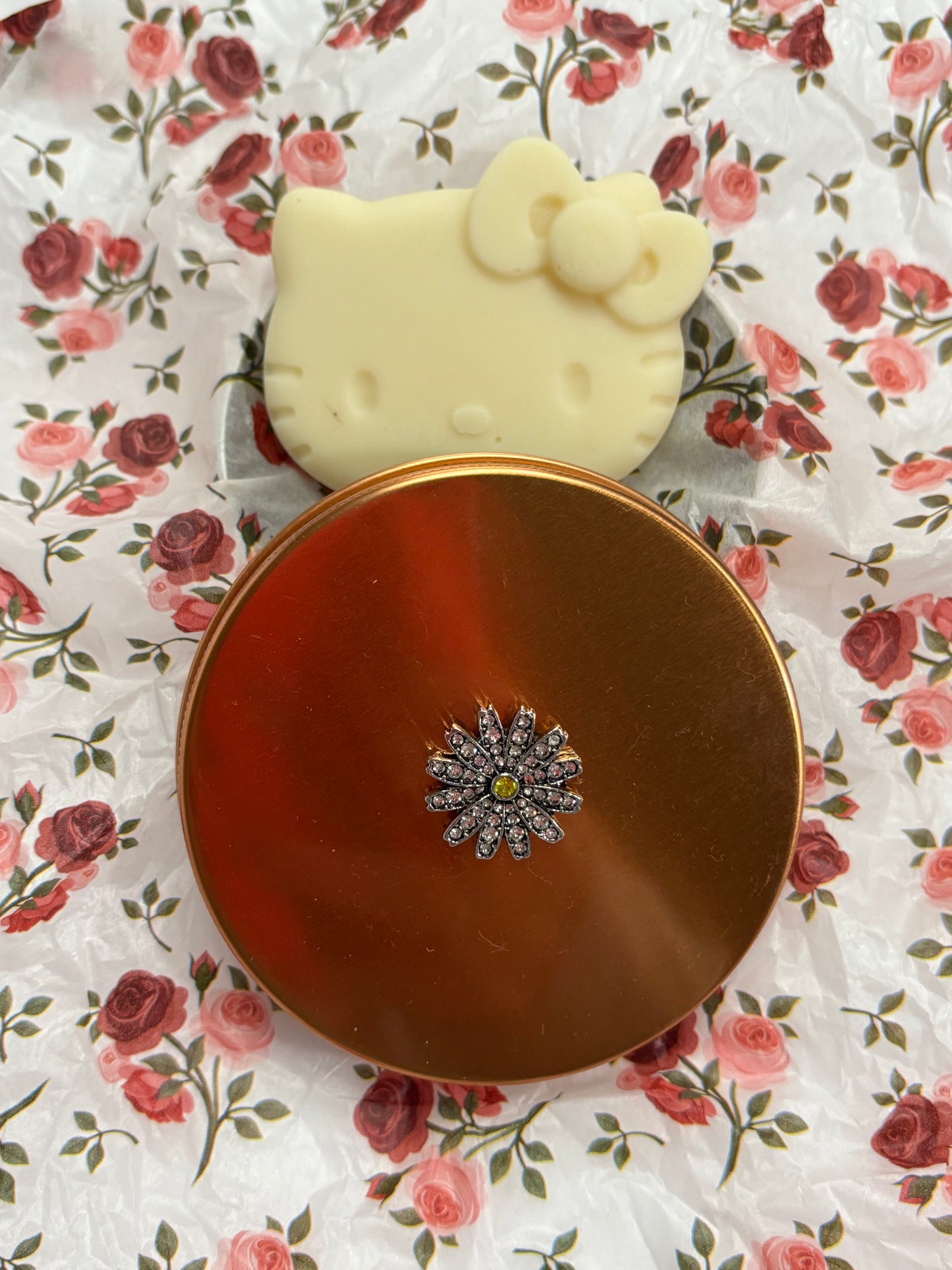 Hello Kitty Kokum Butter Lotion Bar in Rose Gold Decorative Tin Vegan Option