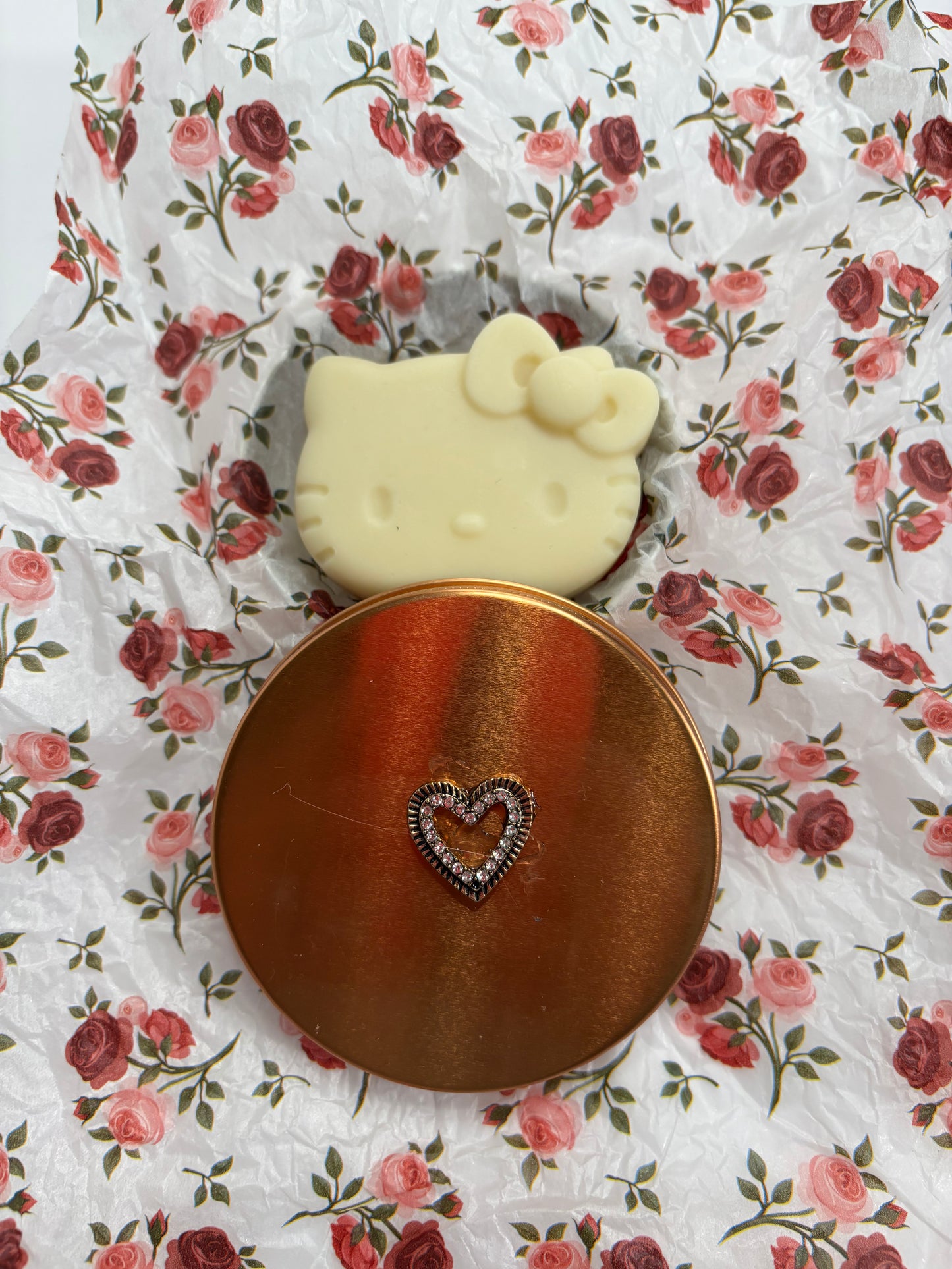 Hello Kitty Kokum Butter Lotion Bar in Rose Gold Decorative Tin Vegan Option