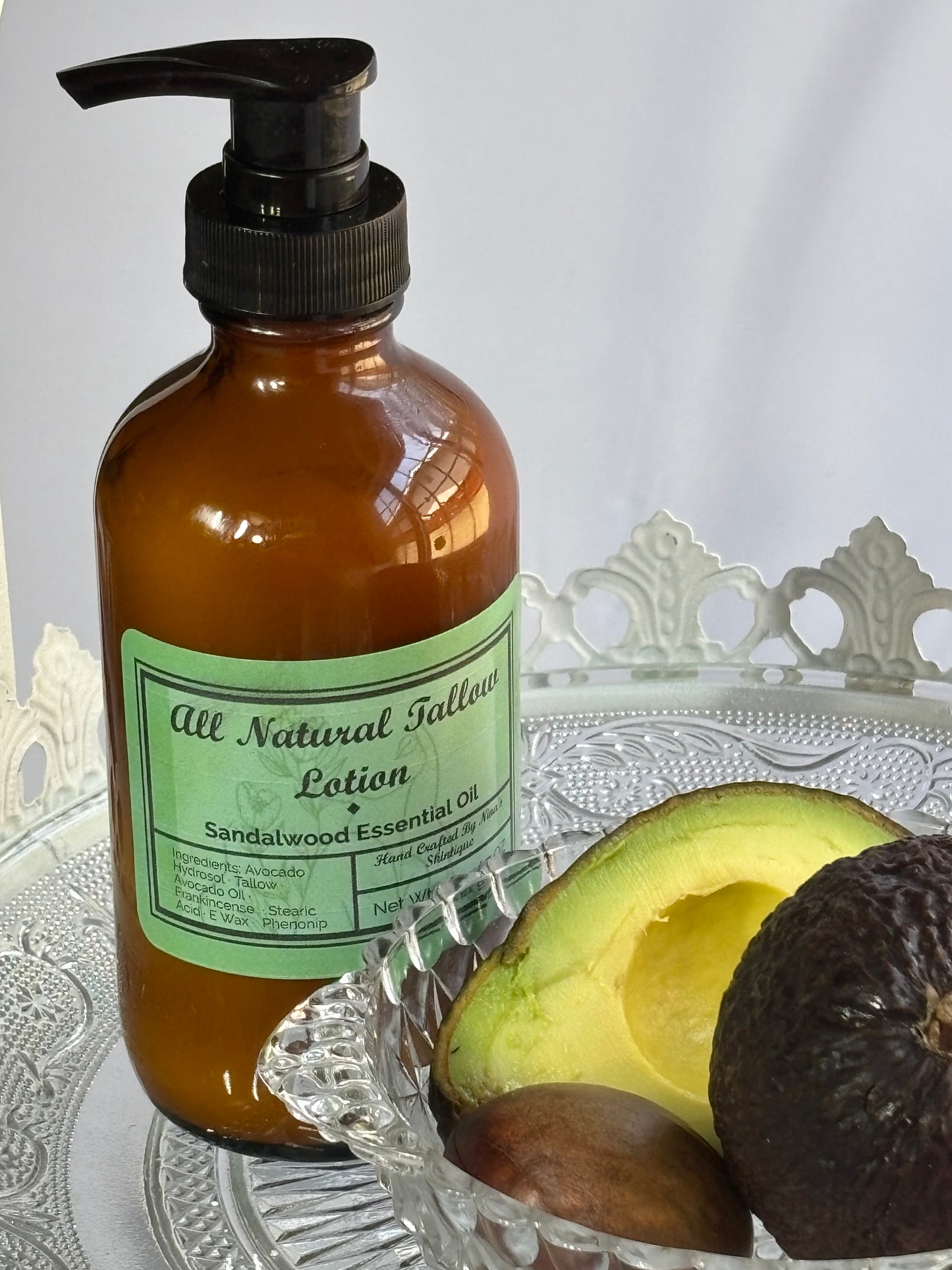 Tallow Lotion w Avocado Hydrosol and Avocado Oil